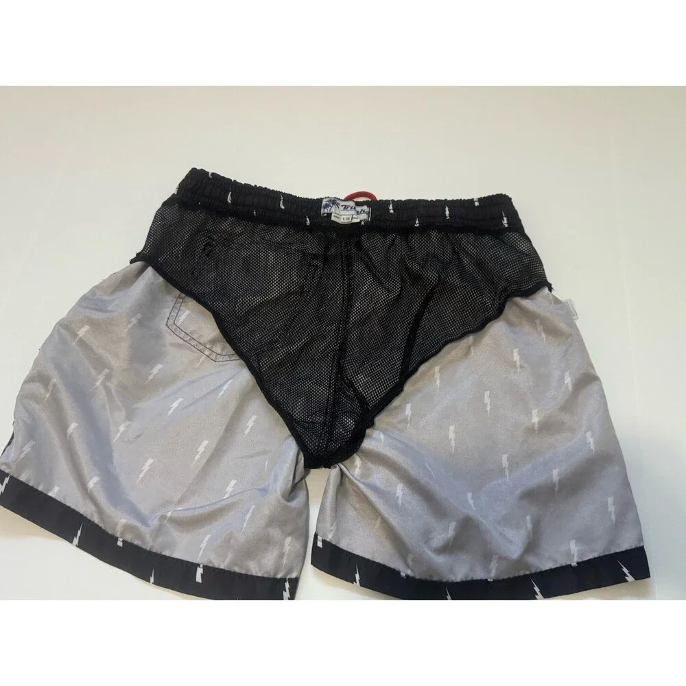 Trunks Surf & Swim Co Boys Size 6/7 Black Lightning Bolt Swim Trunks Shorts